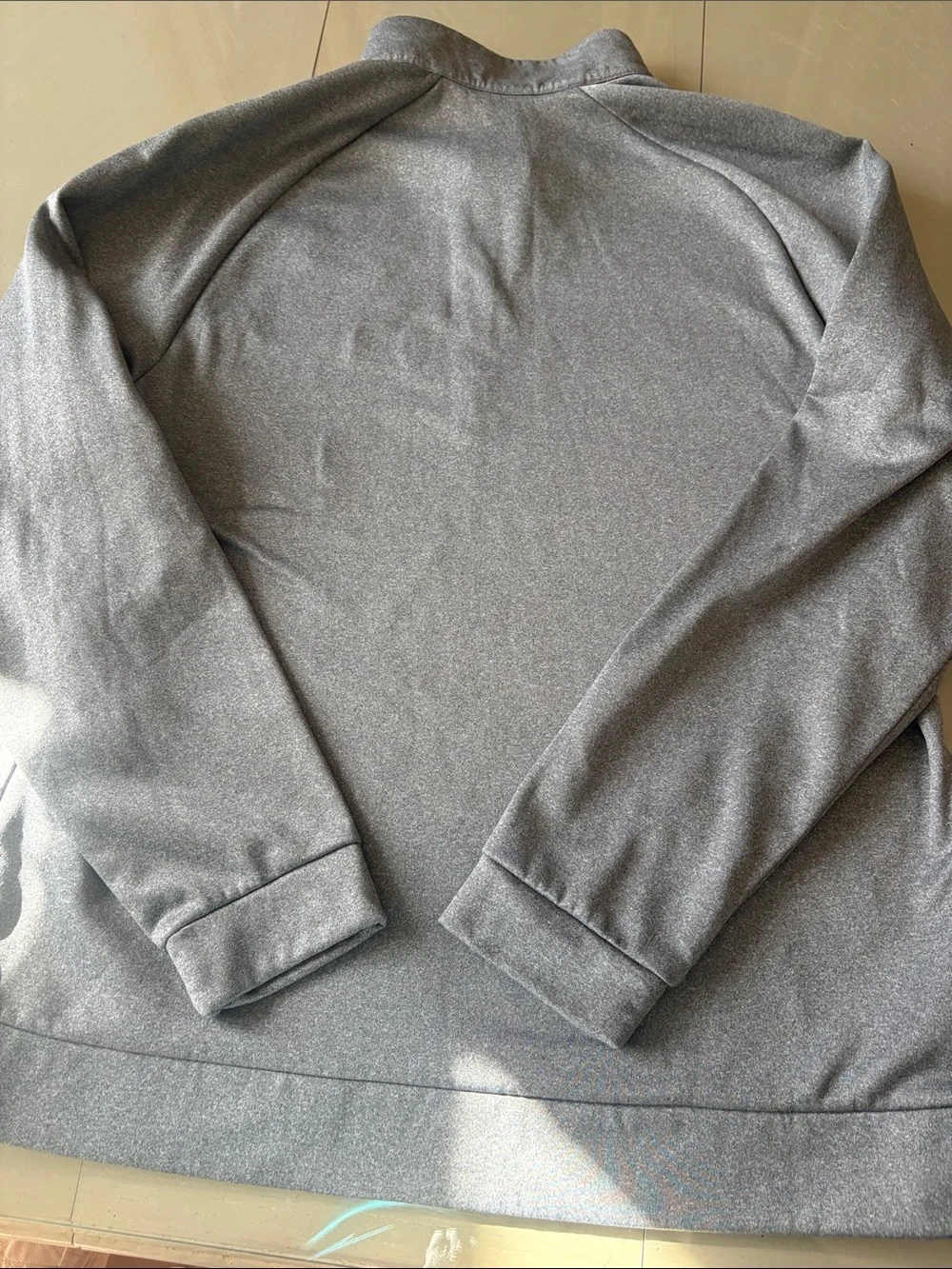 Nike Men's Heather Gray Quarter-Zip Pullover with Black Swoosh